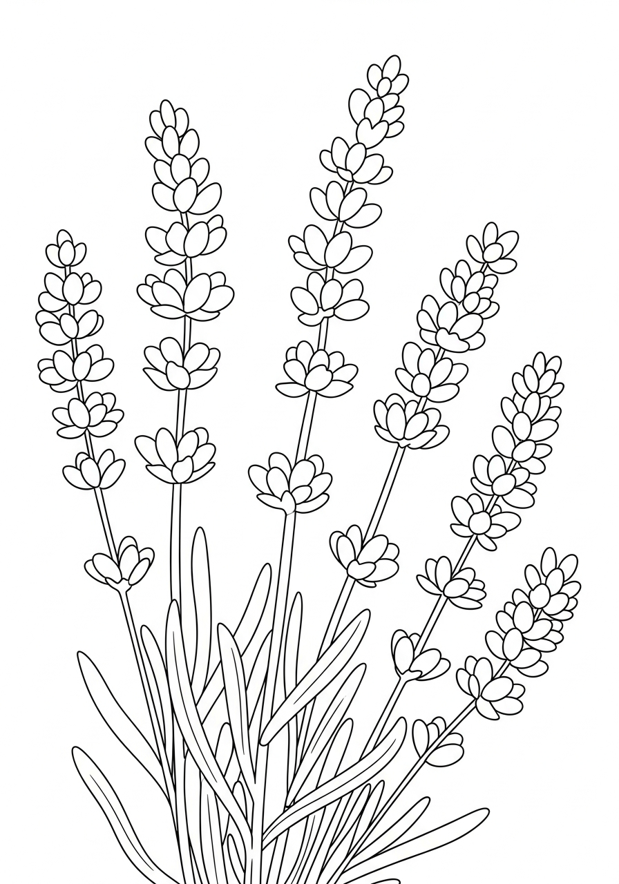 Lavanda 21 da colorare lavanda disegno facile bambini 1