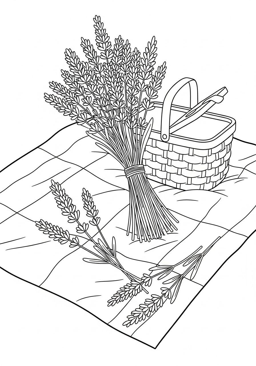 Lavanda 3 disegno lavanda da colorare per bambini