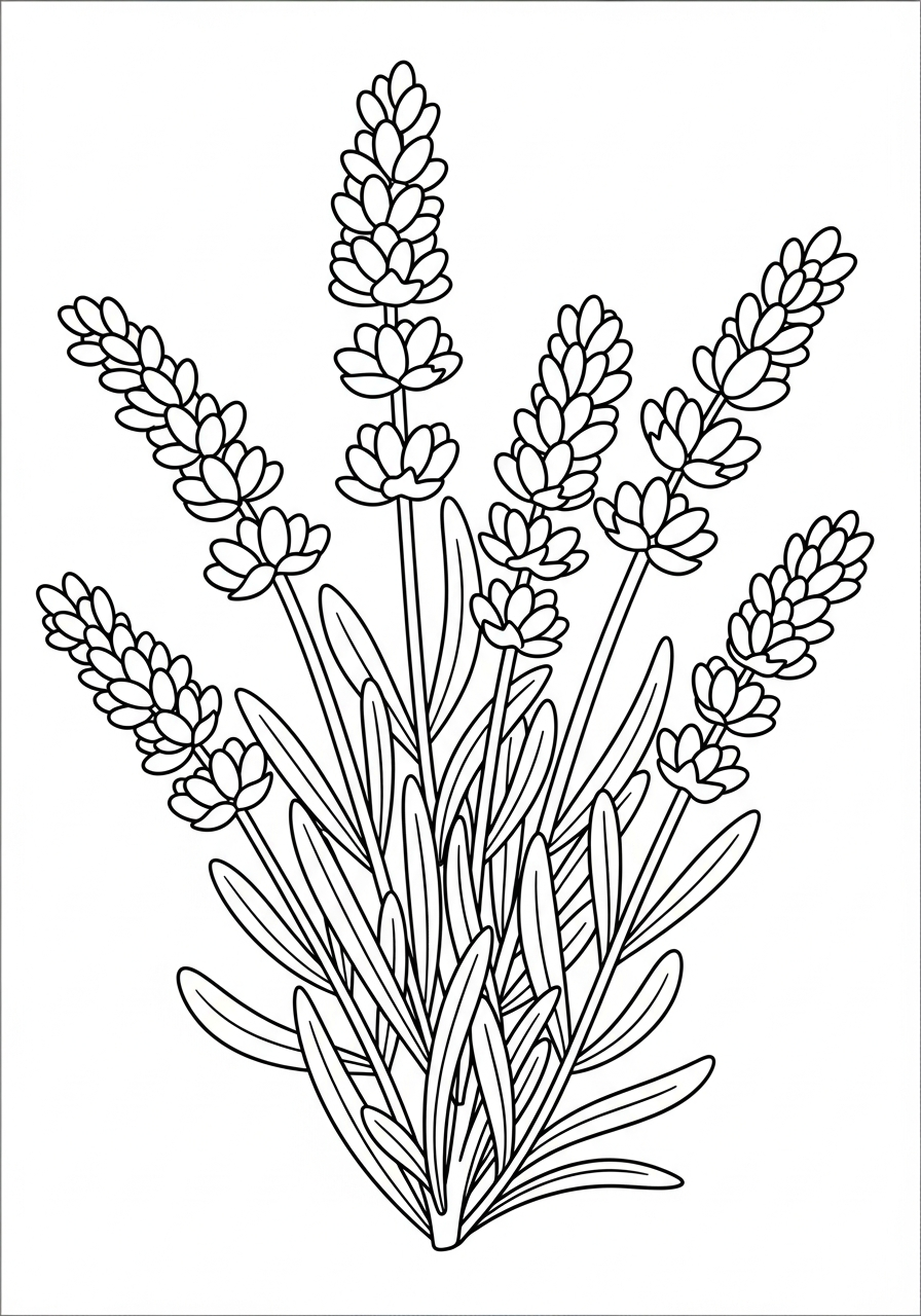 Lavanda 2 da colorare lavanda disegno facile bambini