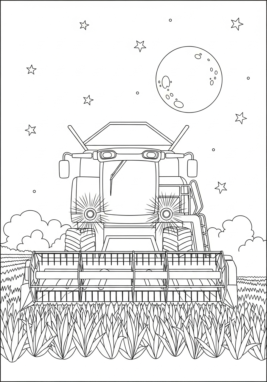 disegno mietitrebbia da colorare e stampare 1