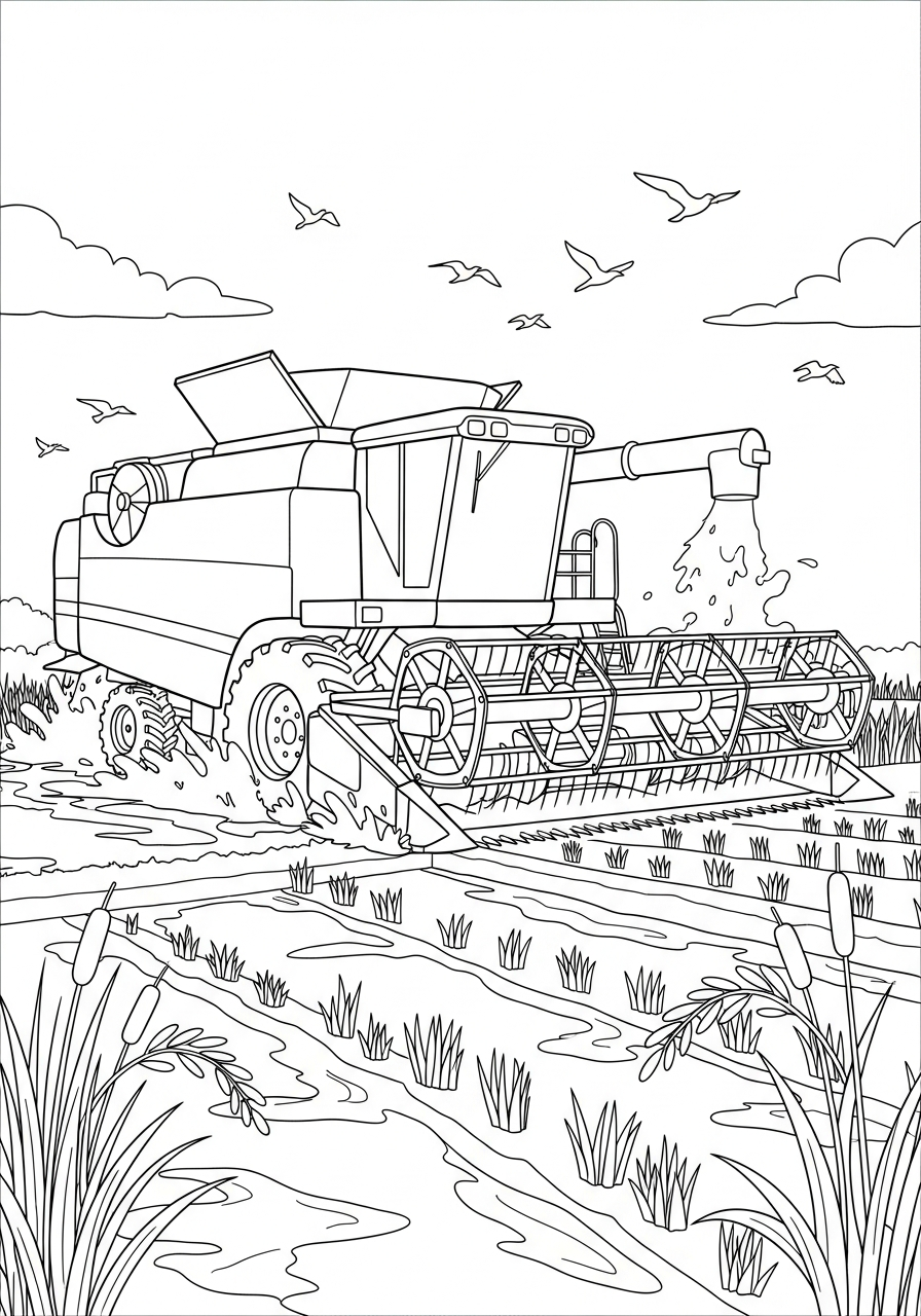 immagini di mietitrebbia da colorare per bambini