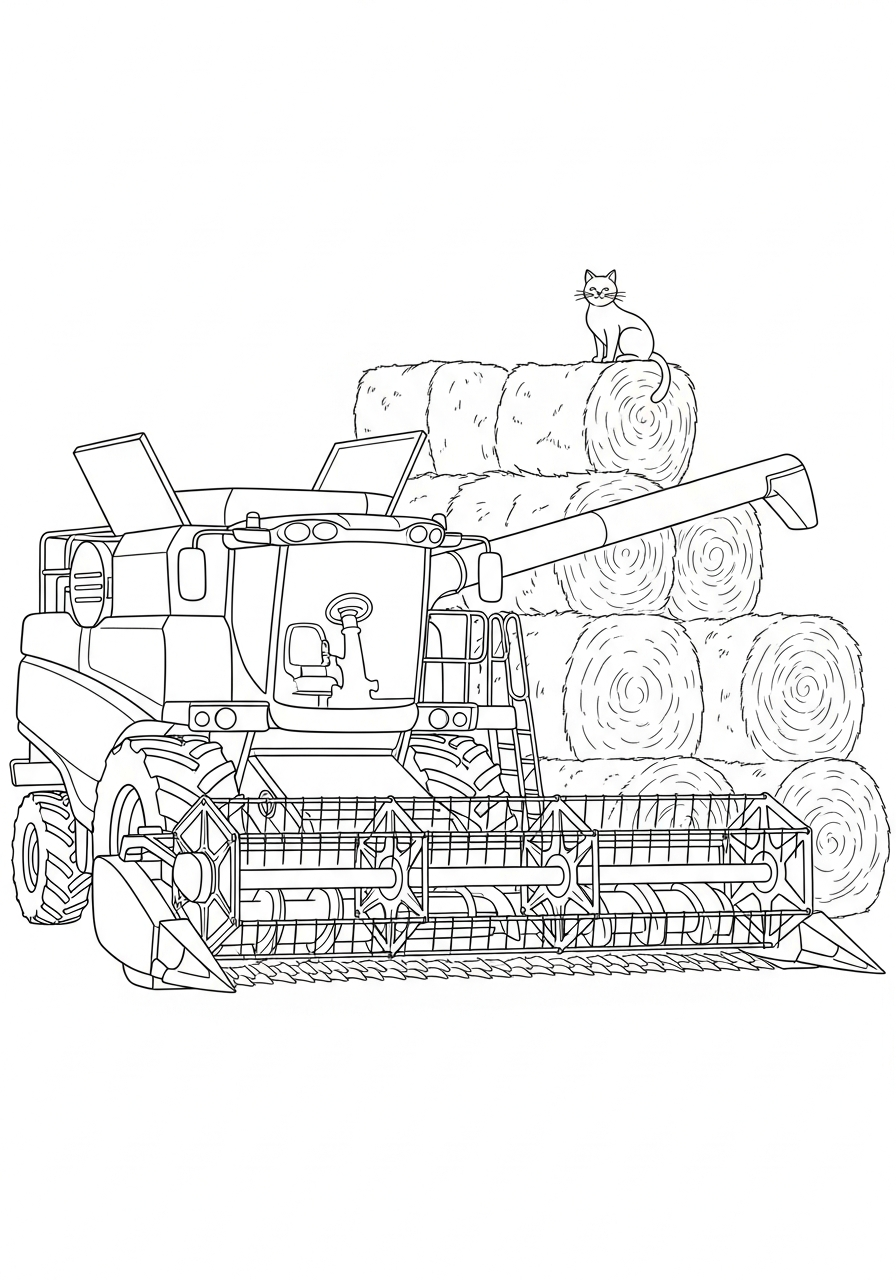 da colorare mietitrebbia disegno facile bambini