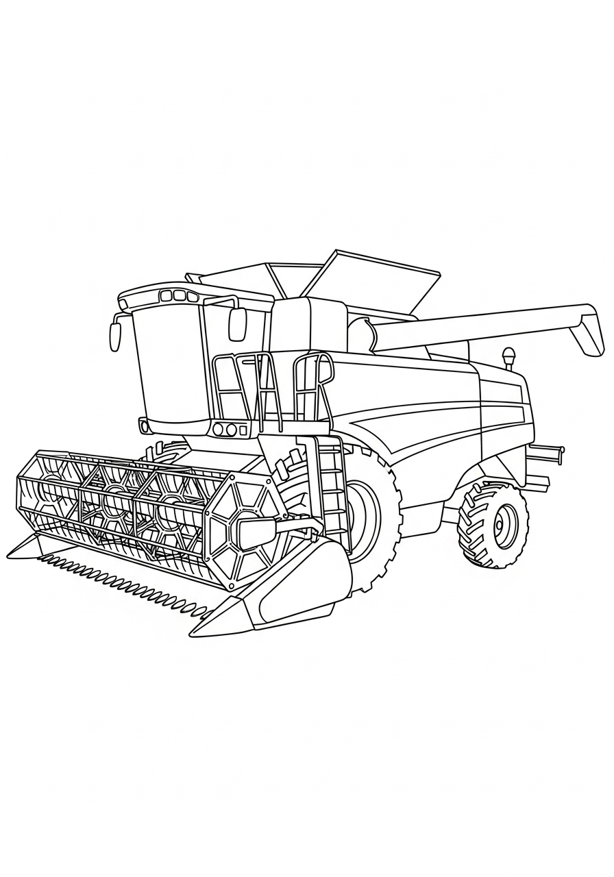 mietitrebbia disegno da colorare facile