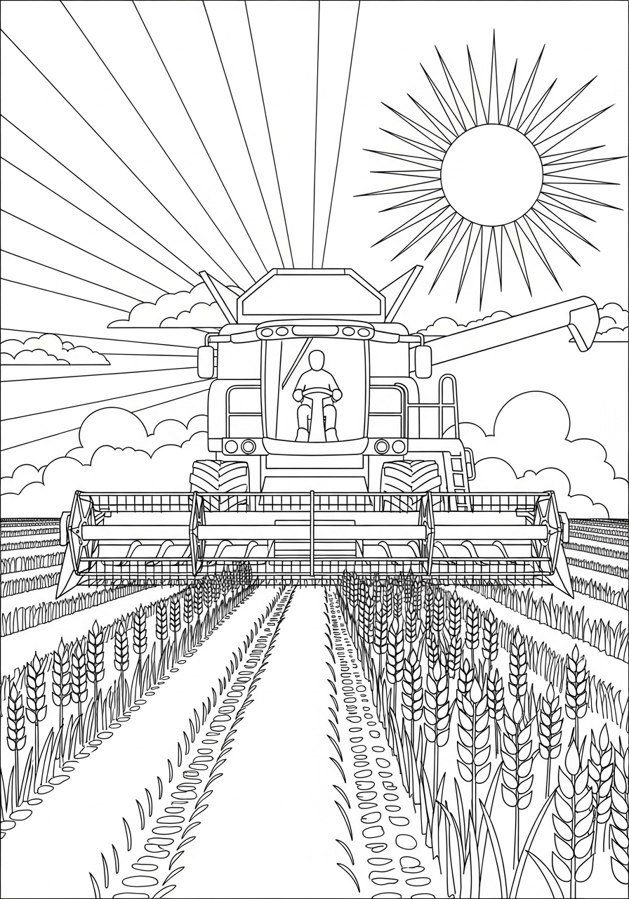 mietitrebbia da colorare bambini