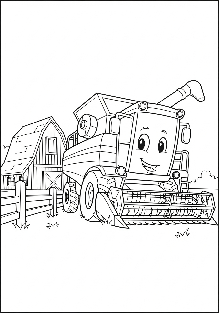 disegni da colorare mietitrebbia pdf