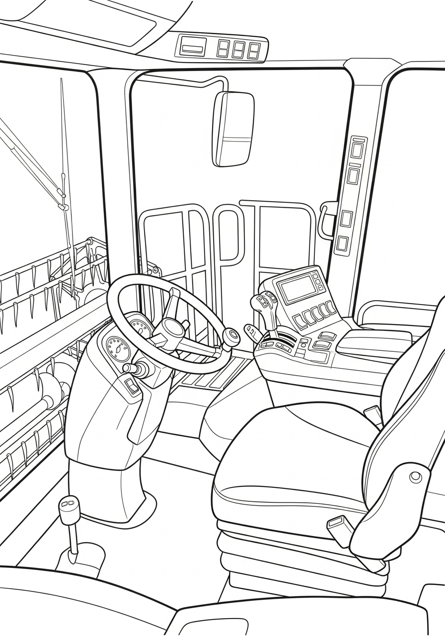 disegno mietitrebbia da colorare per bambini