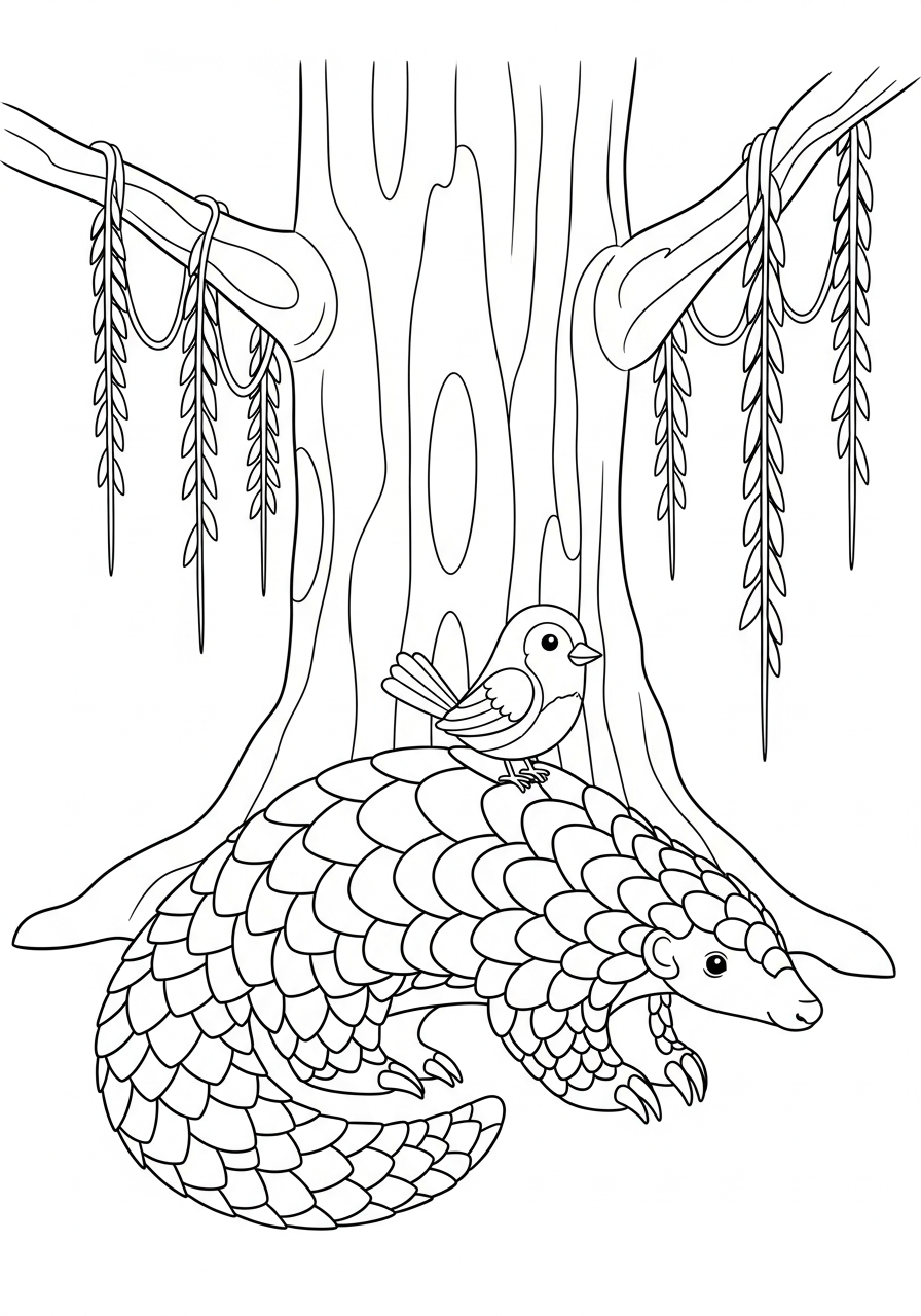 disegni facili di pangolino da colorare 1