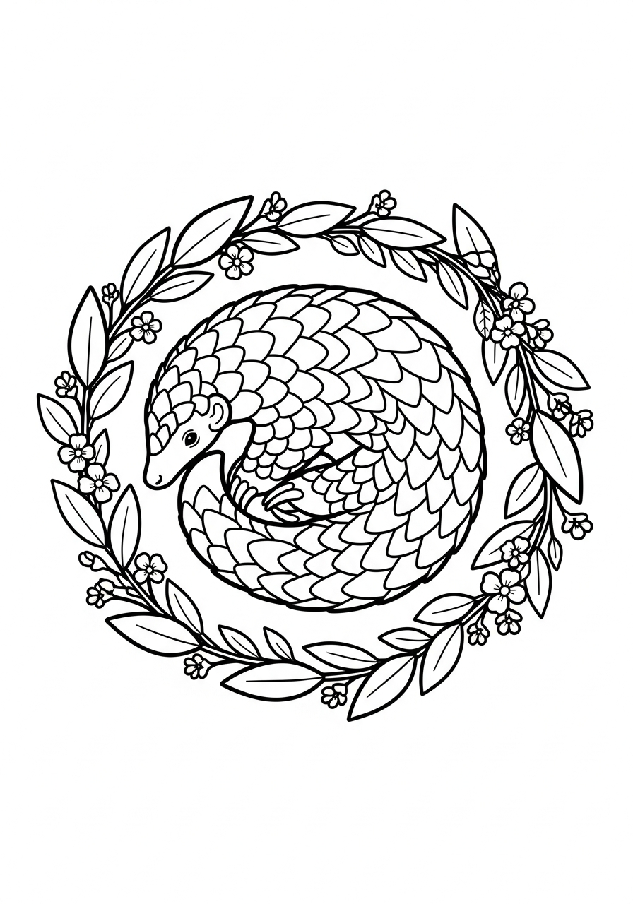 disegni facili di pangolino da colorare