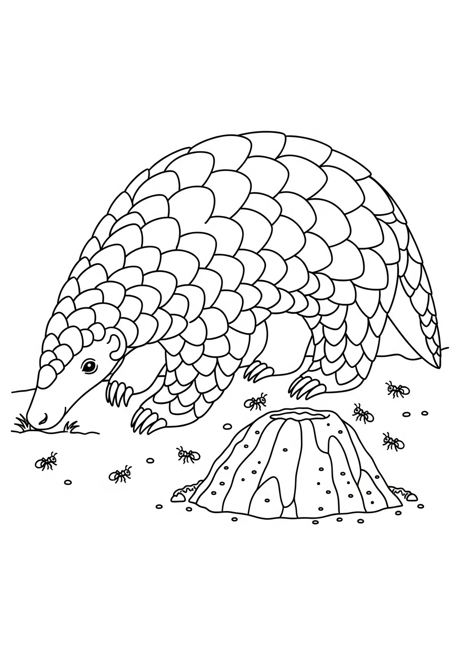 disegni da colorare pangolino pdf