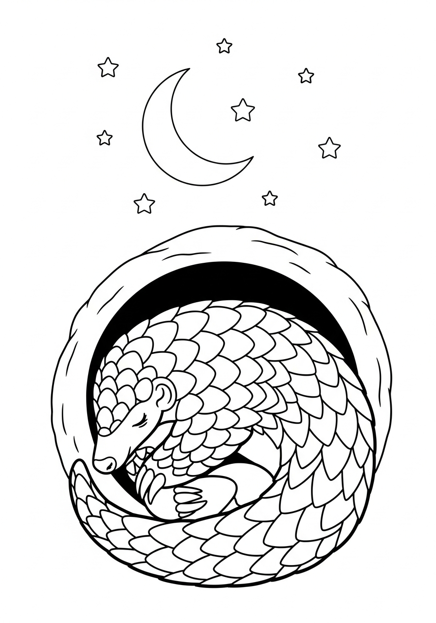 disegno di pangolino da stampare e colorare