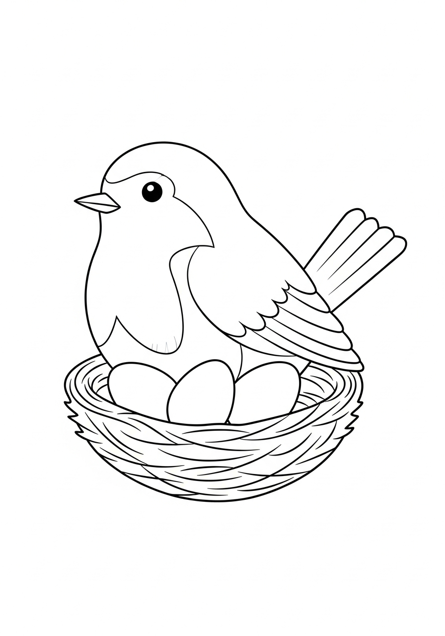 pettirosso da colorare per bambini