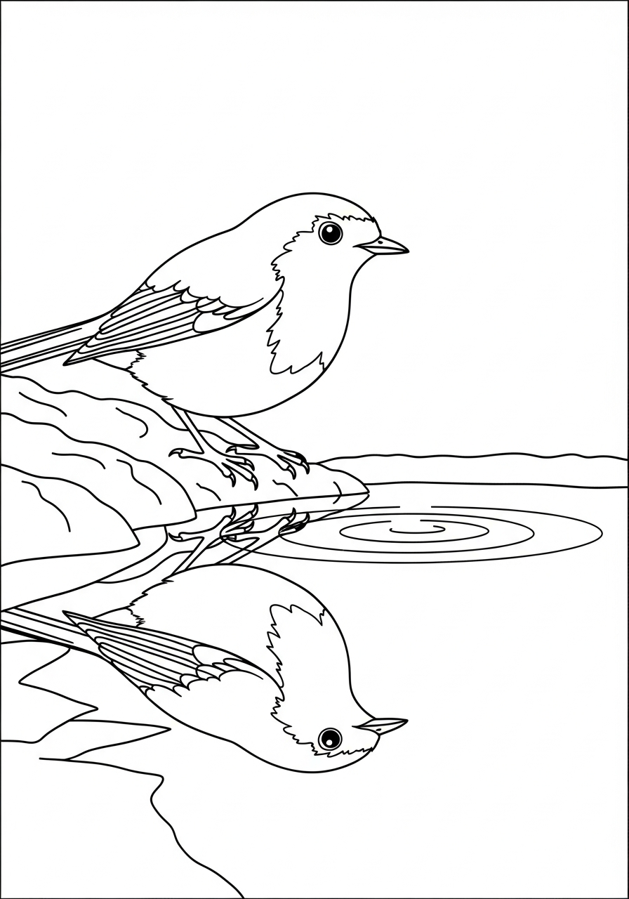 disegni di pettirosso da colorare