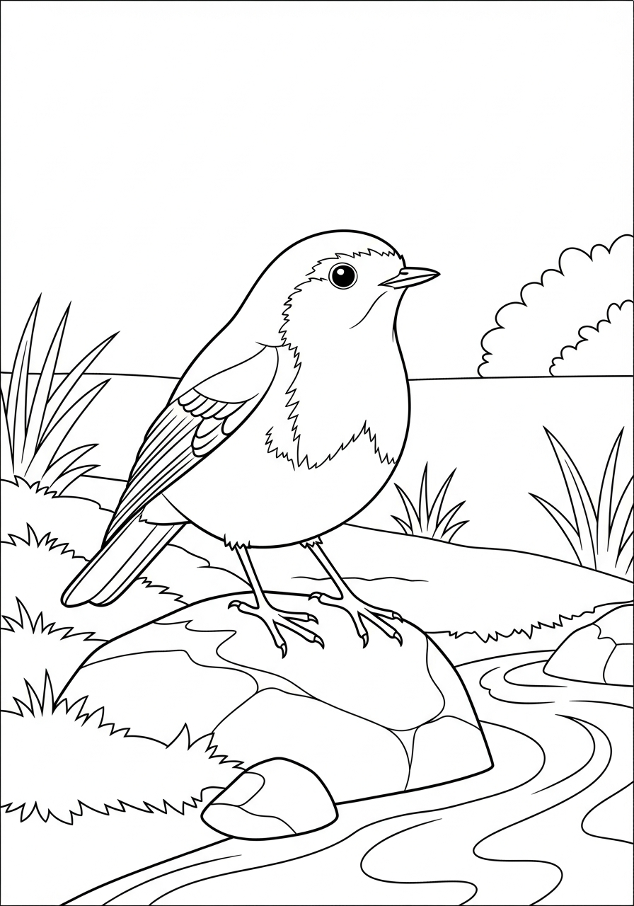 disegni pettirosso da colorare per bambini