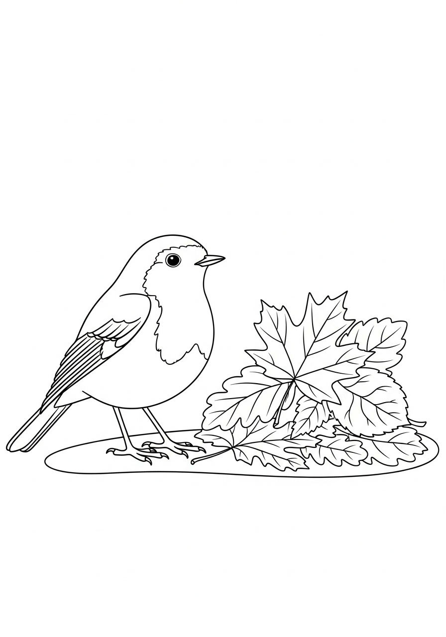 disegno pettirosso da colorare per bambini