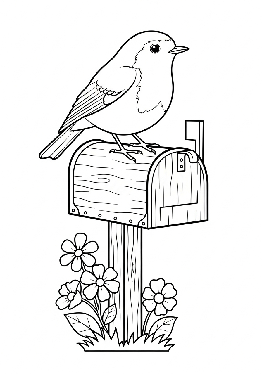 disegno di pettirosso da stampare e colorare