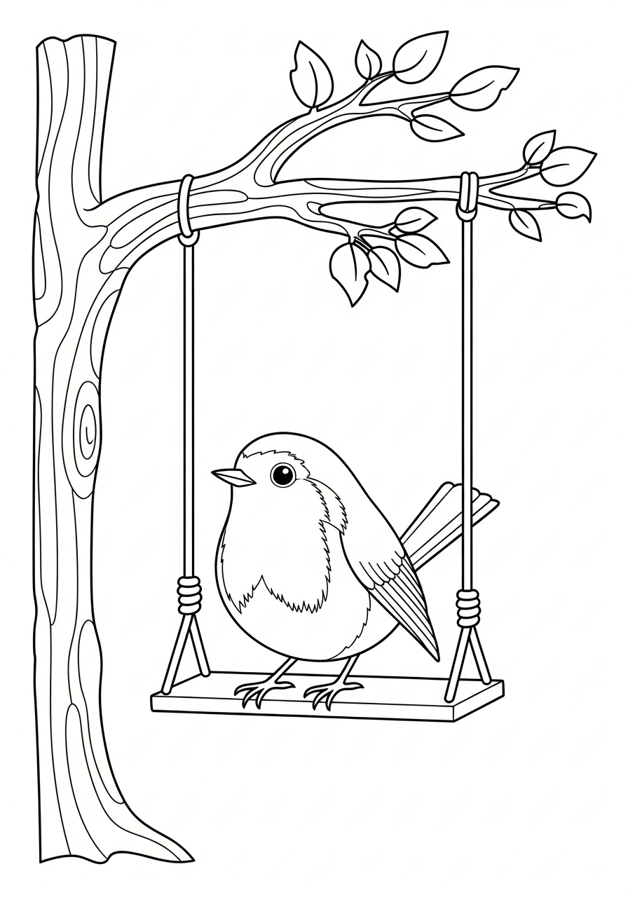 immagine da colorare pettirosso