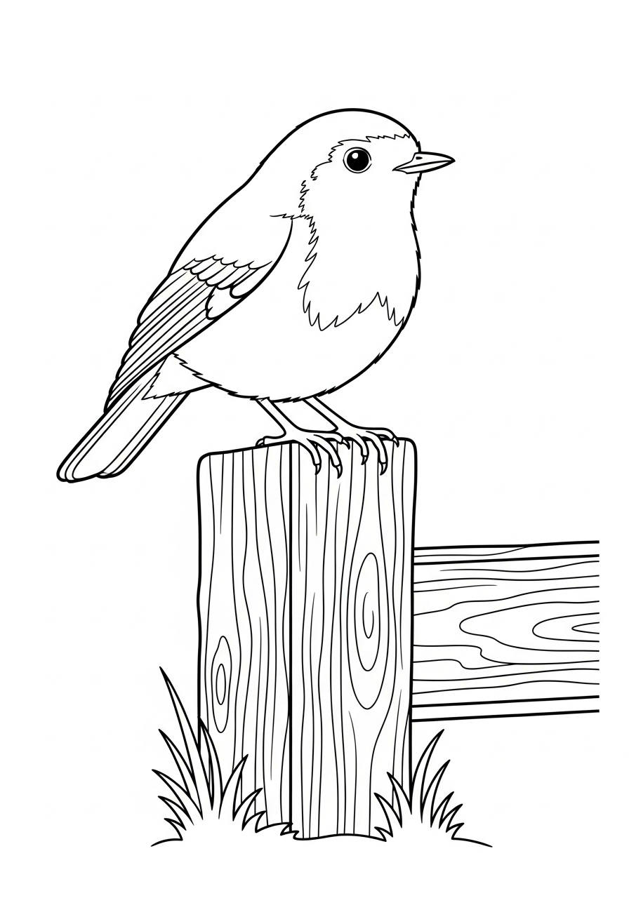 disegni da colorare gratis pettirosso