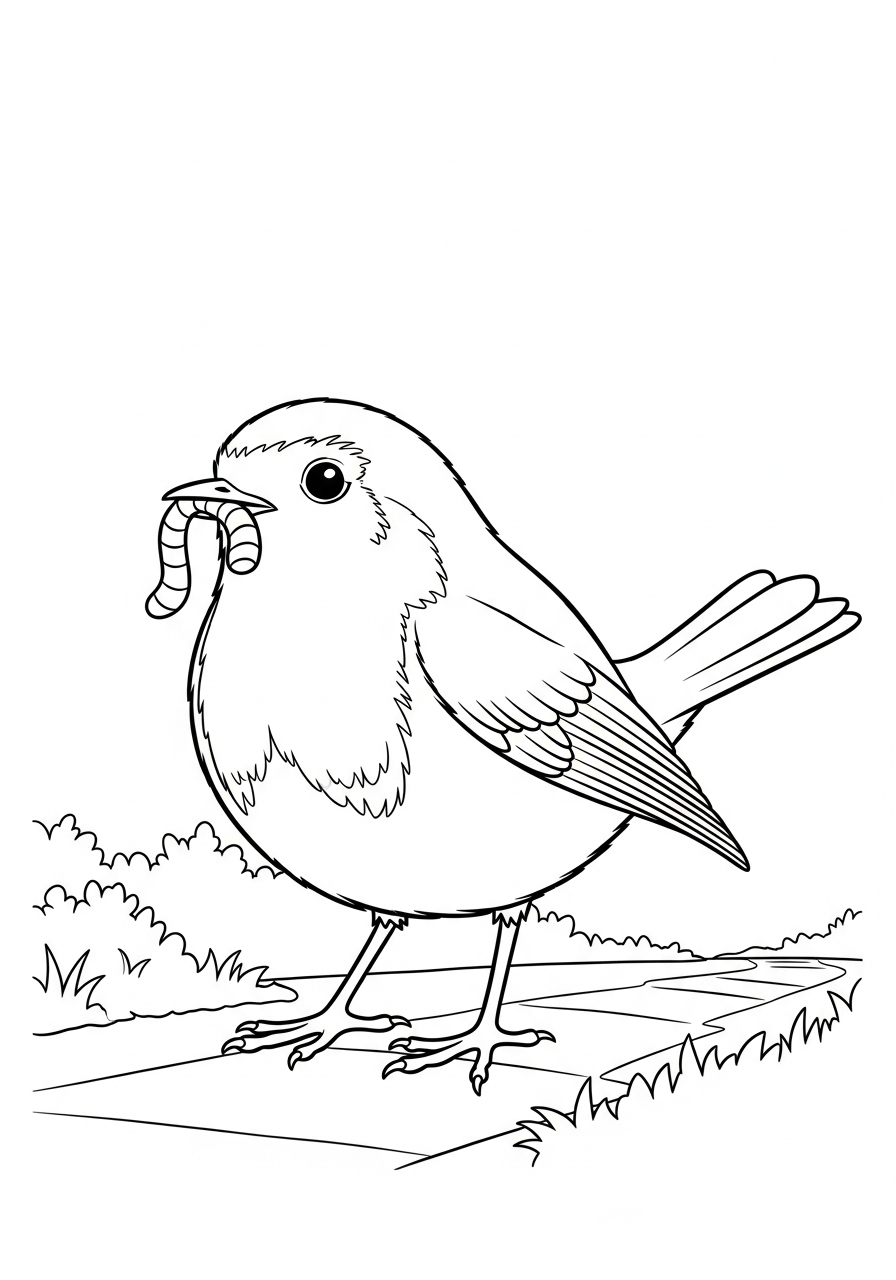 pettirosso da stampare e colorare per bambini 1