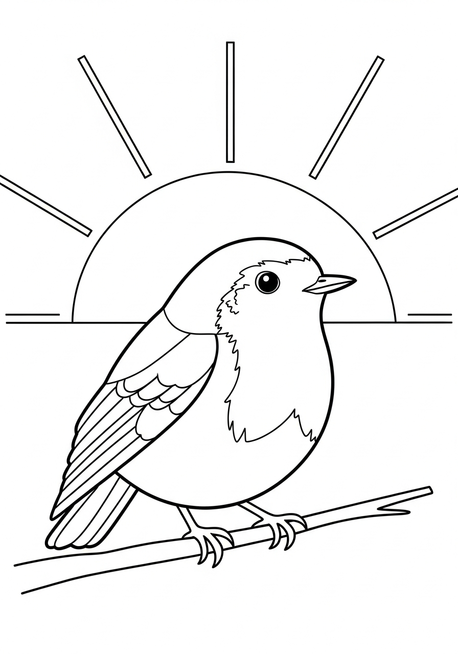 pettirosso da stampare e colorare per bambini