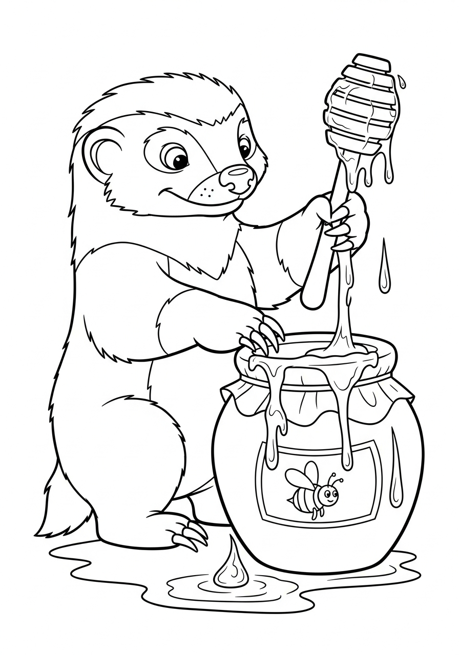 disegni di tasso del miele da colorare