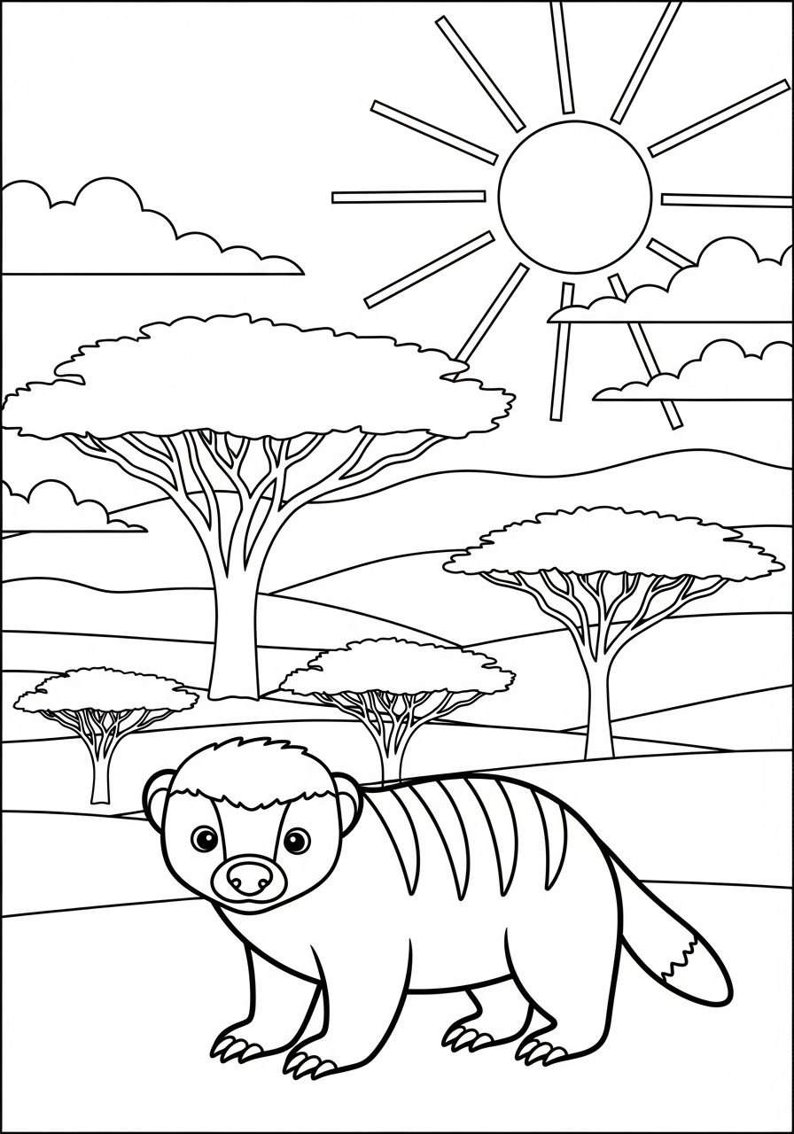 disegno tasso del miele da colorare per bambini