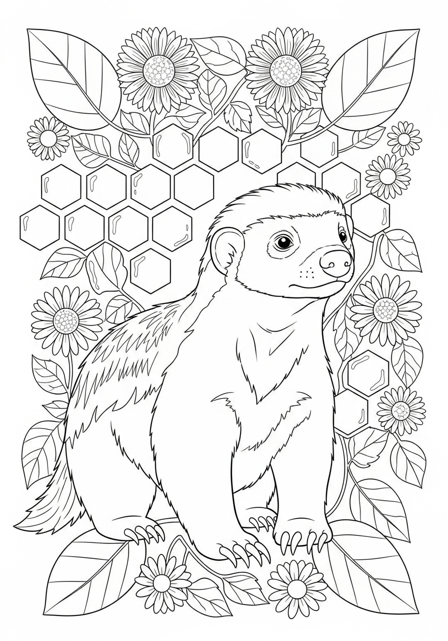 disegni di tasso del miele da colorare e stampare