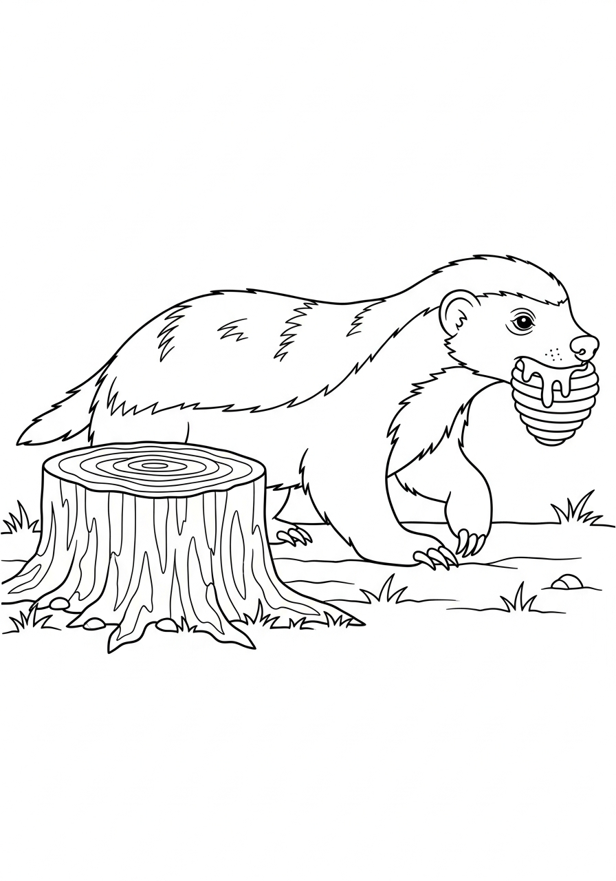 disegno tasso del miele da colorare per bambini 1