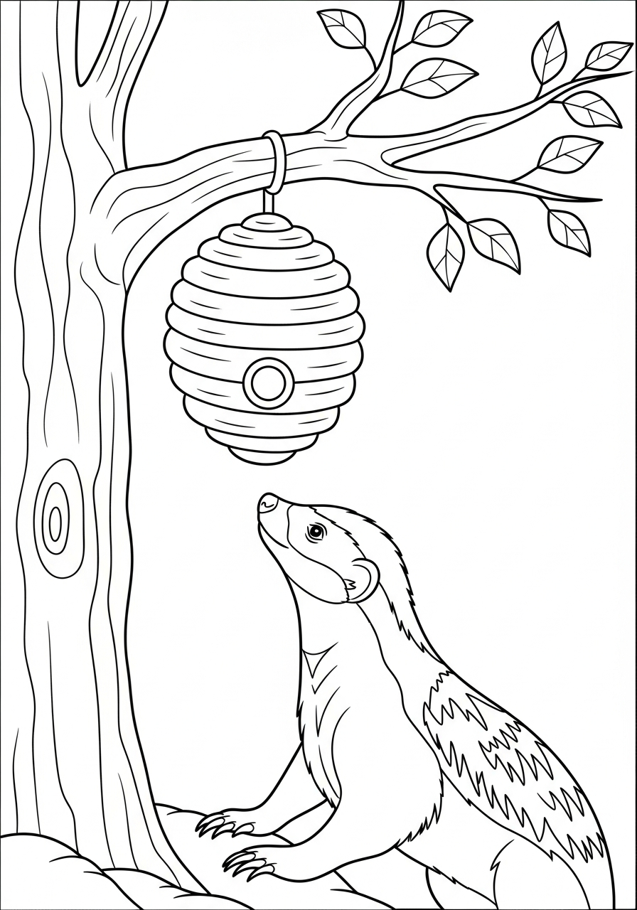 immagini di tasso del miele da colorare e stampare