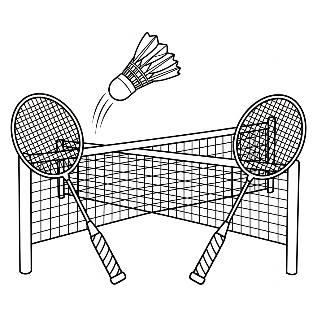 Badminton da colorare thumbnail