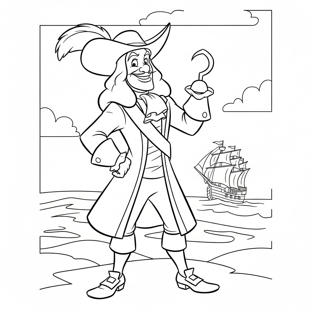 Capitan Uncino da colorare thumbnail