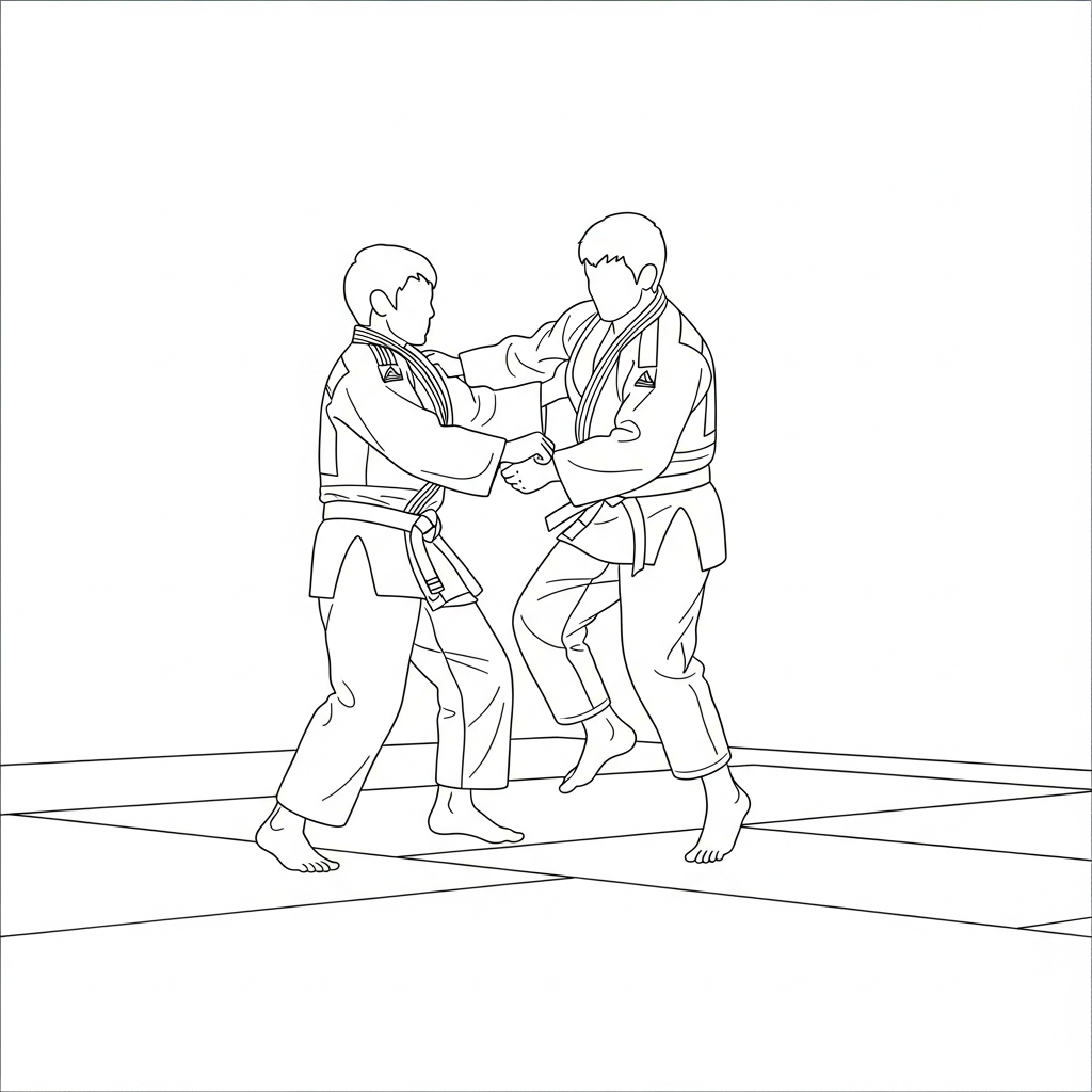 Judo da colorare thumbnail