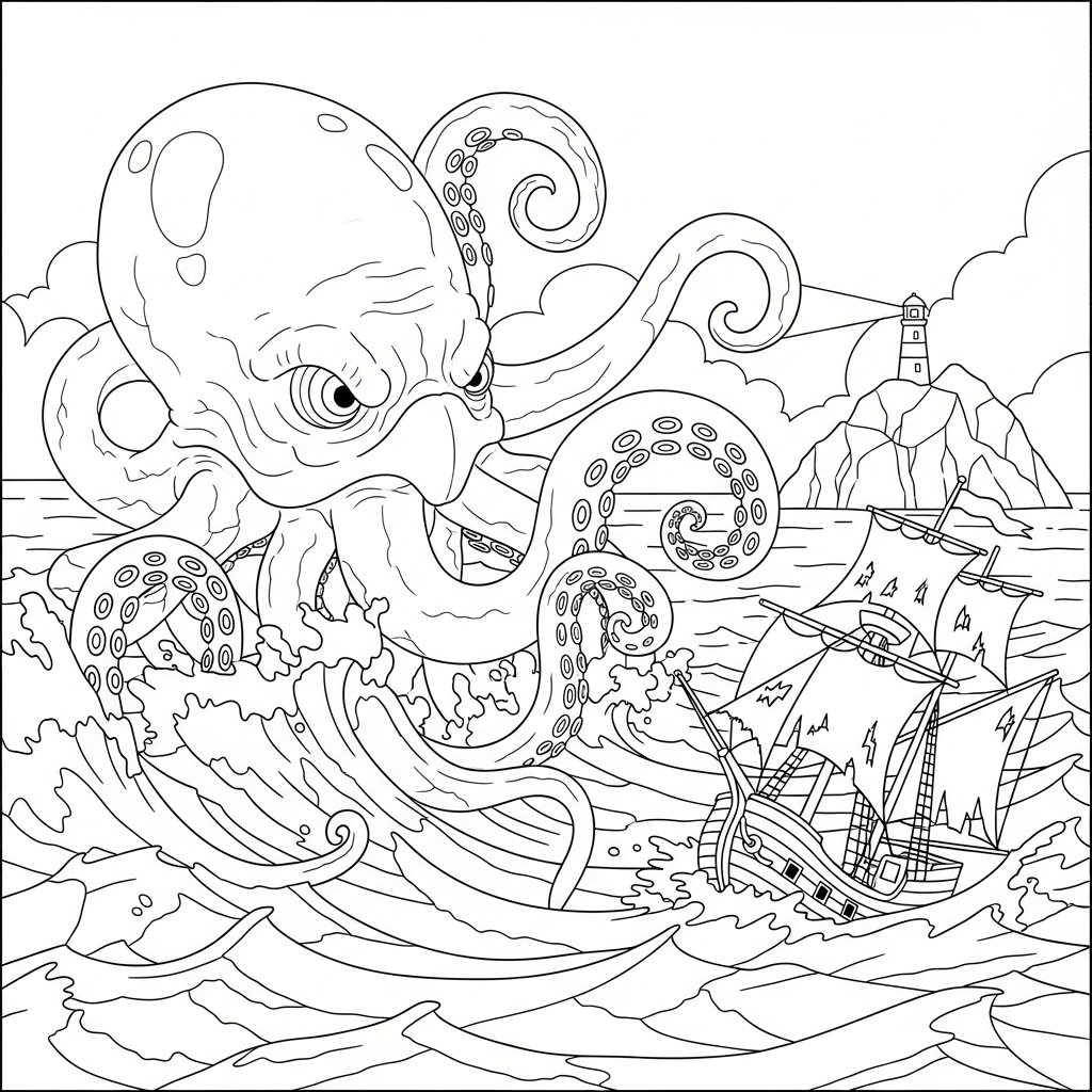 Kraken da colorare thumbnail