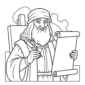 Leonardo da Vinci da colorare thumbnail