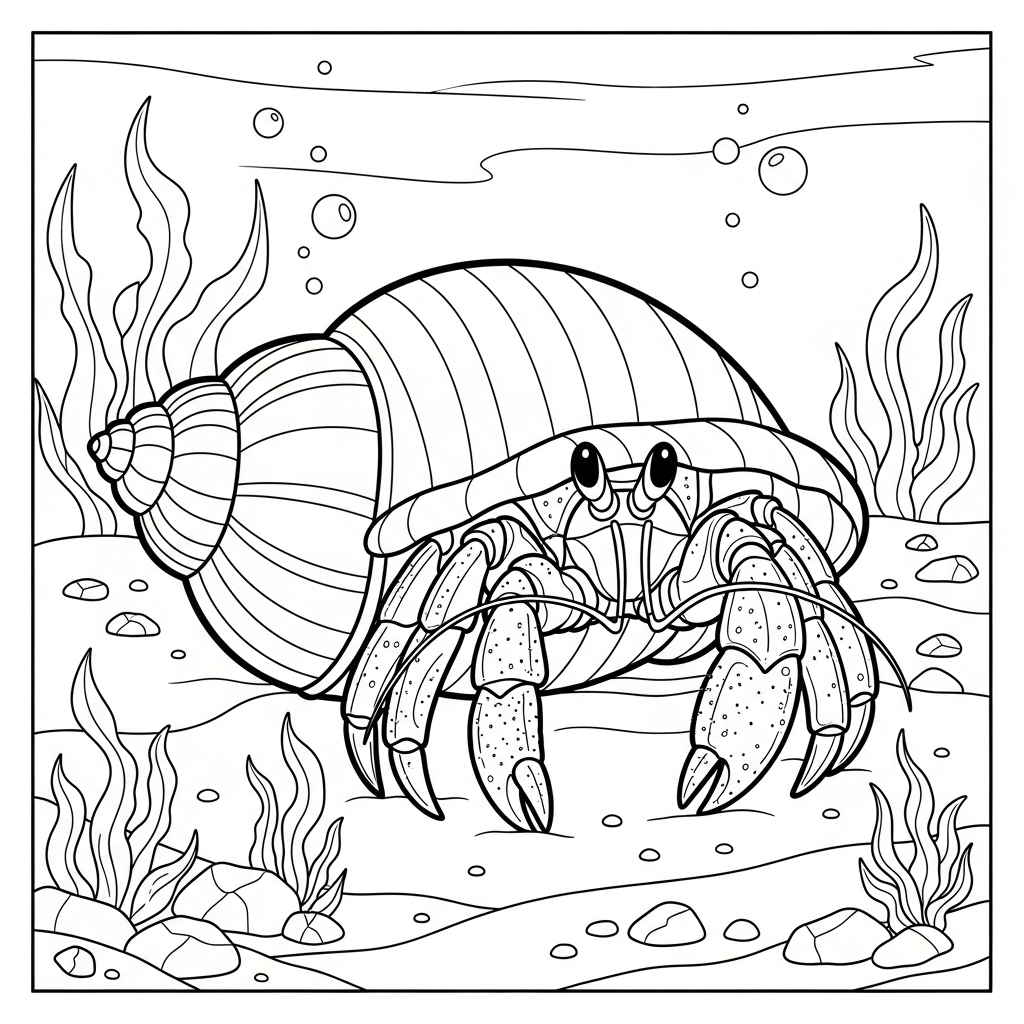 Paguro da colorare thumbnail