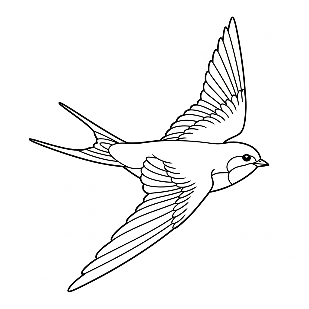Rondine da colorare thumbnail