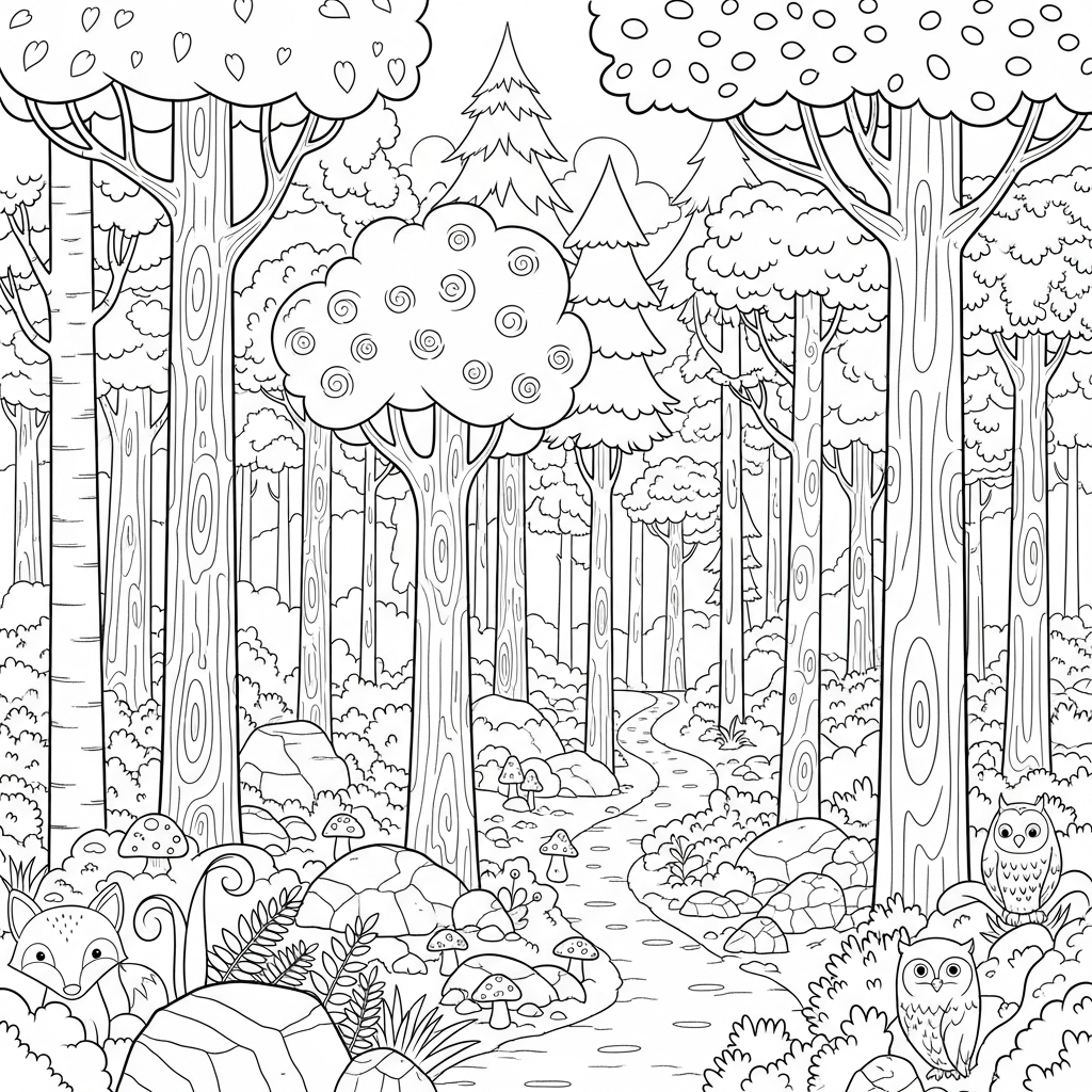 Bosco da colorare thumbnail