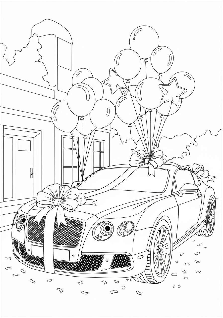 disegni facili di Bentley da colorare