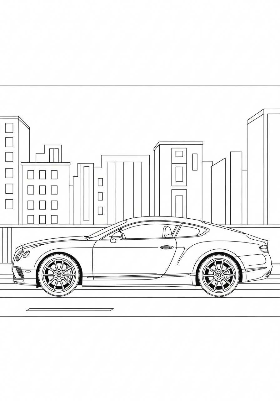 Bentley disegno da colorare facile