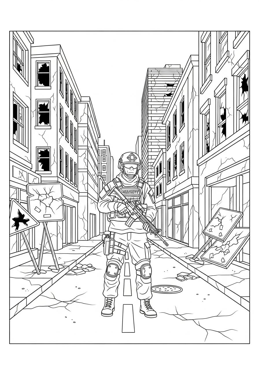 Call of Duty disegno da colorare facile 3