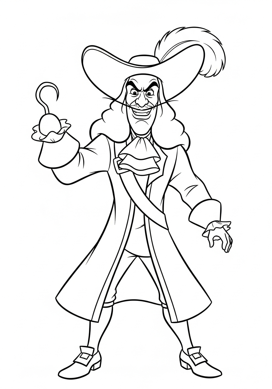 Capitan Uncino disegni da colorare per bambini maschi