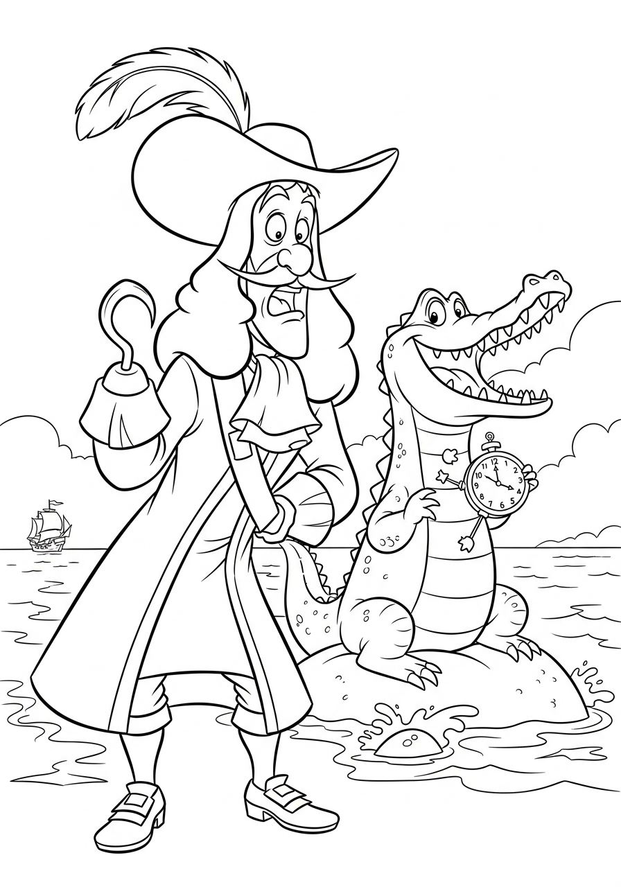 Capitan Uncino disegno da colorare facile