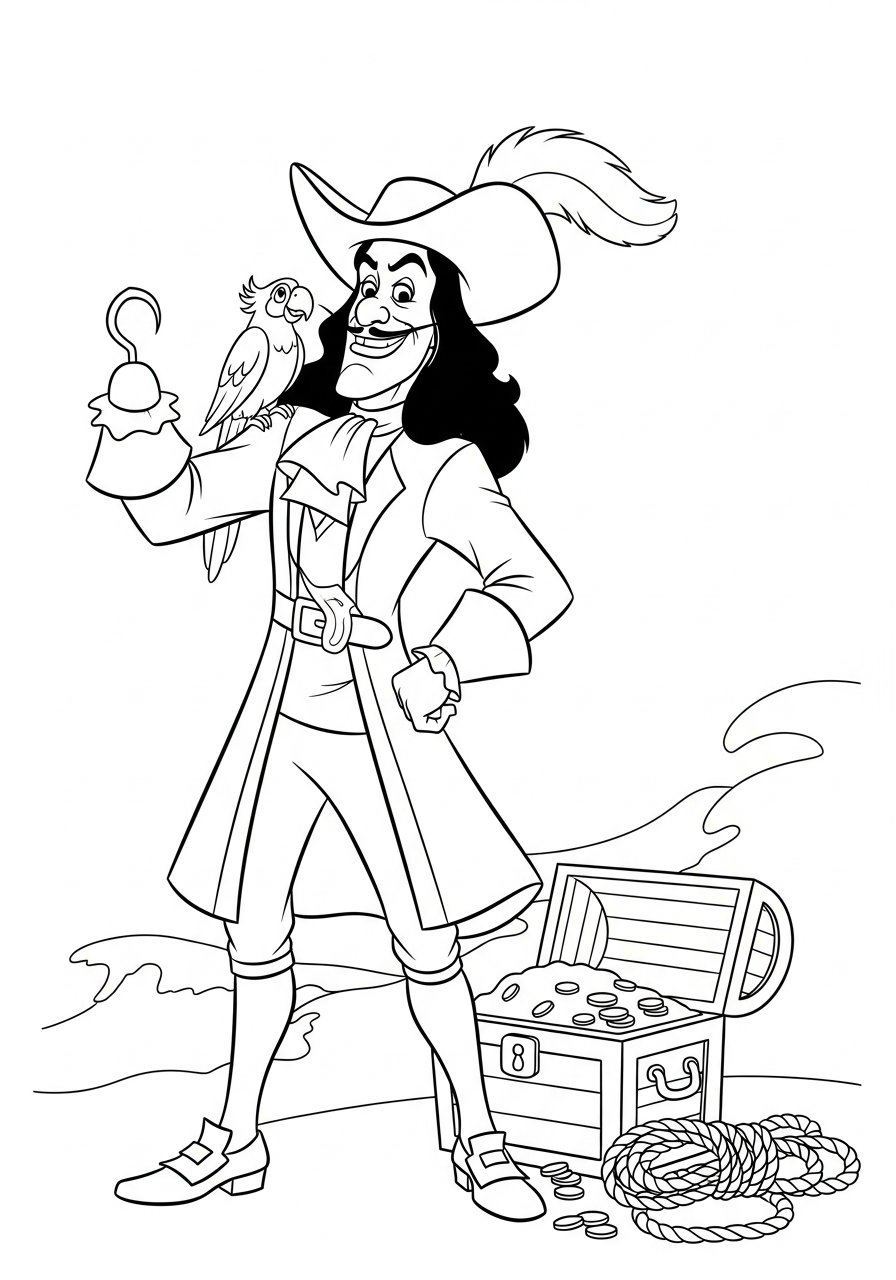 disegno Capitan Uncino da colorare per bambini