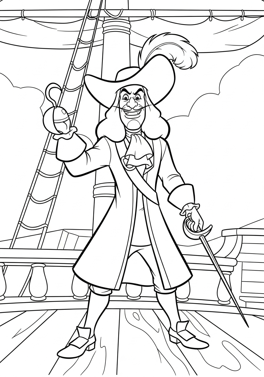 Capitan Uncino da colorare pdf