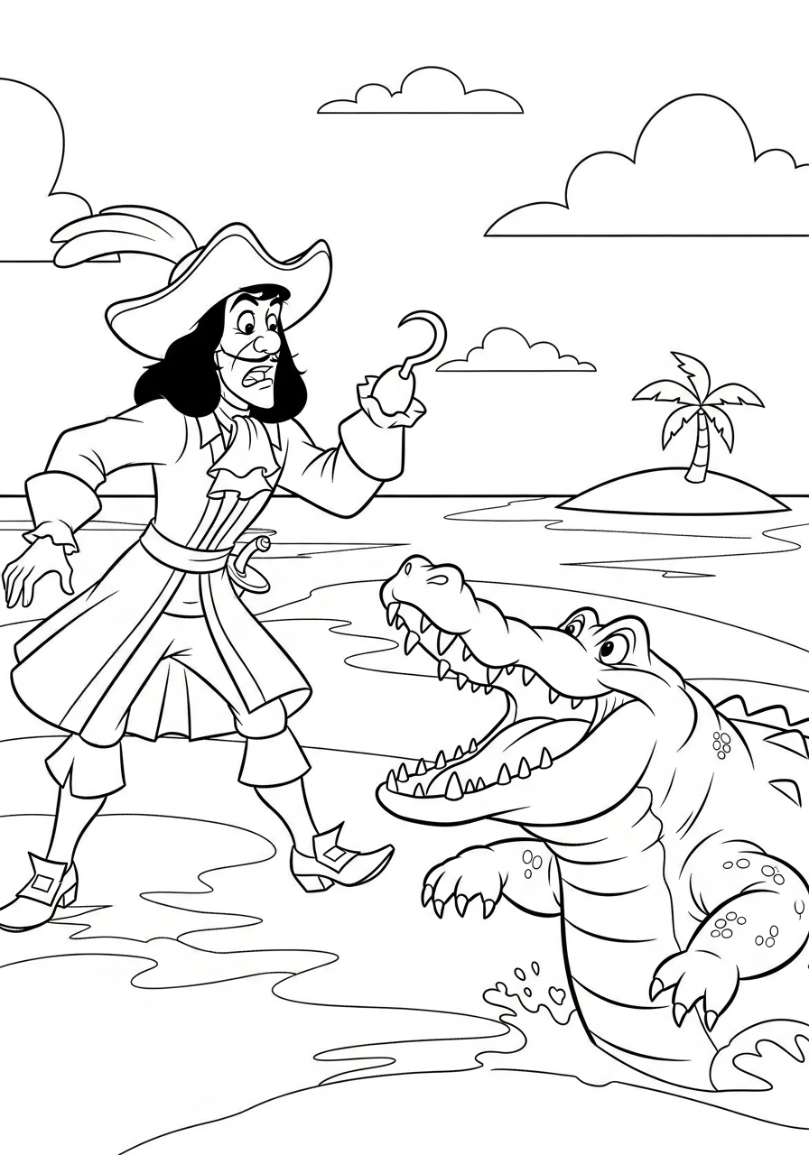 immagini di Capitan Uncino da colorare per bambini