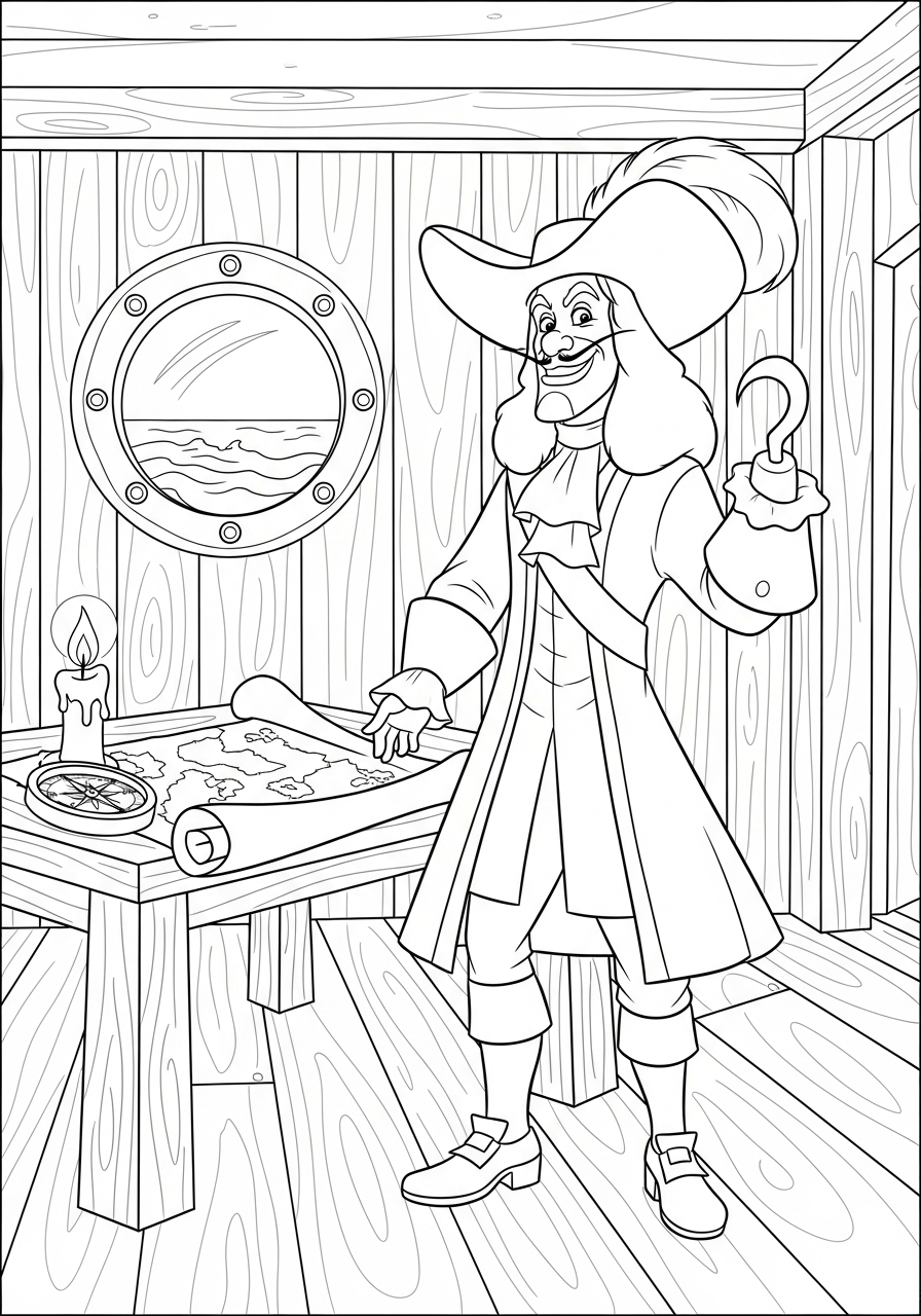 Capitan Uncino da colorare facile