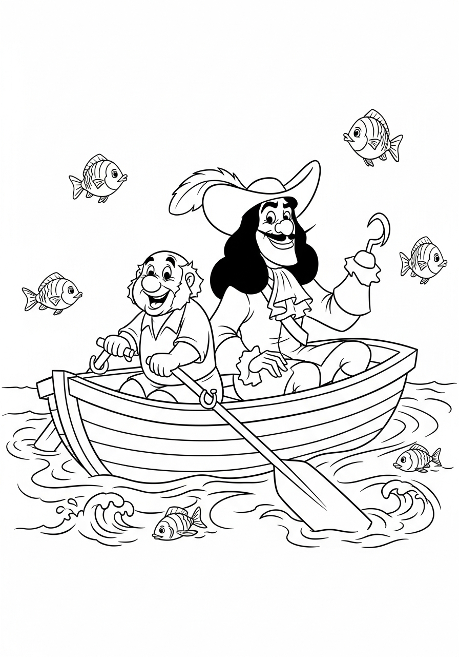 Capitan Uncino da colorare a4