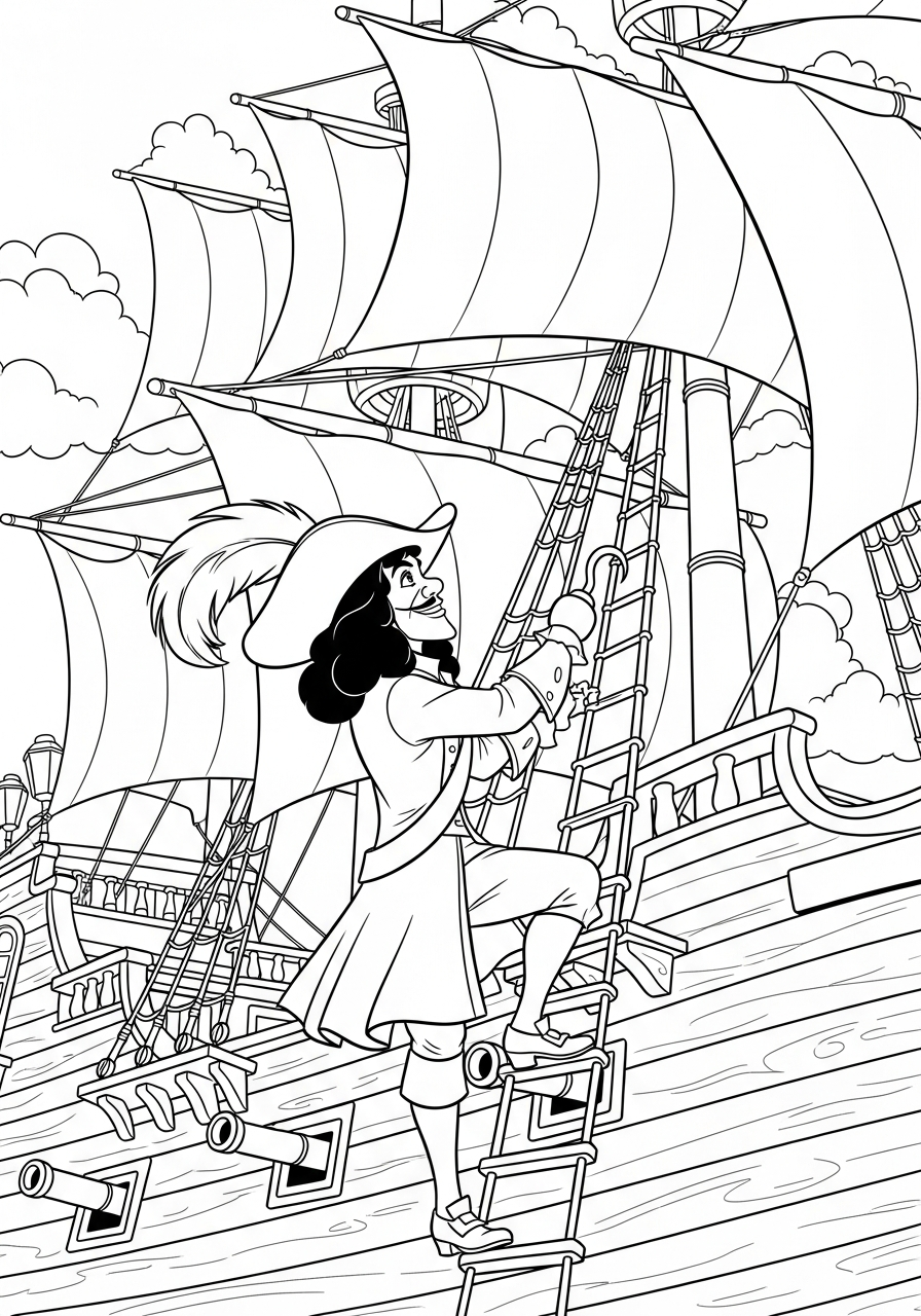 disegni Capitan Uncino da colorare per bambini