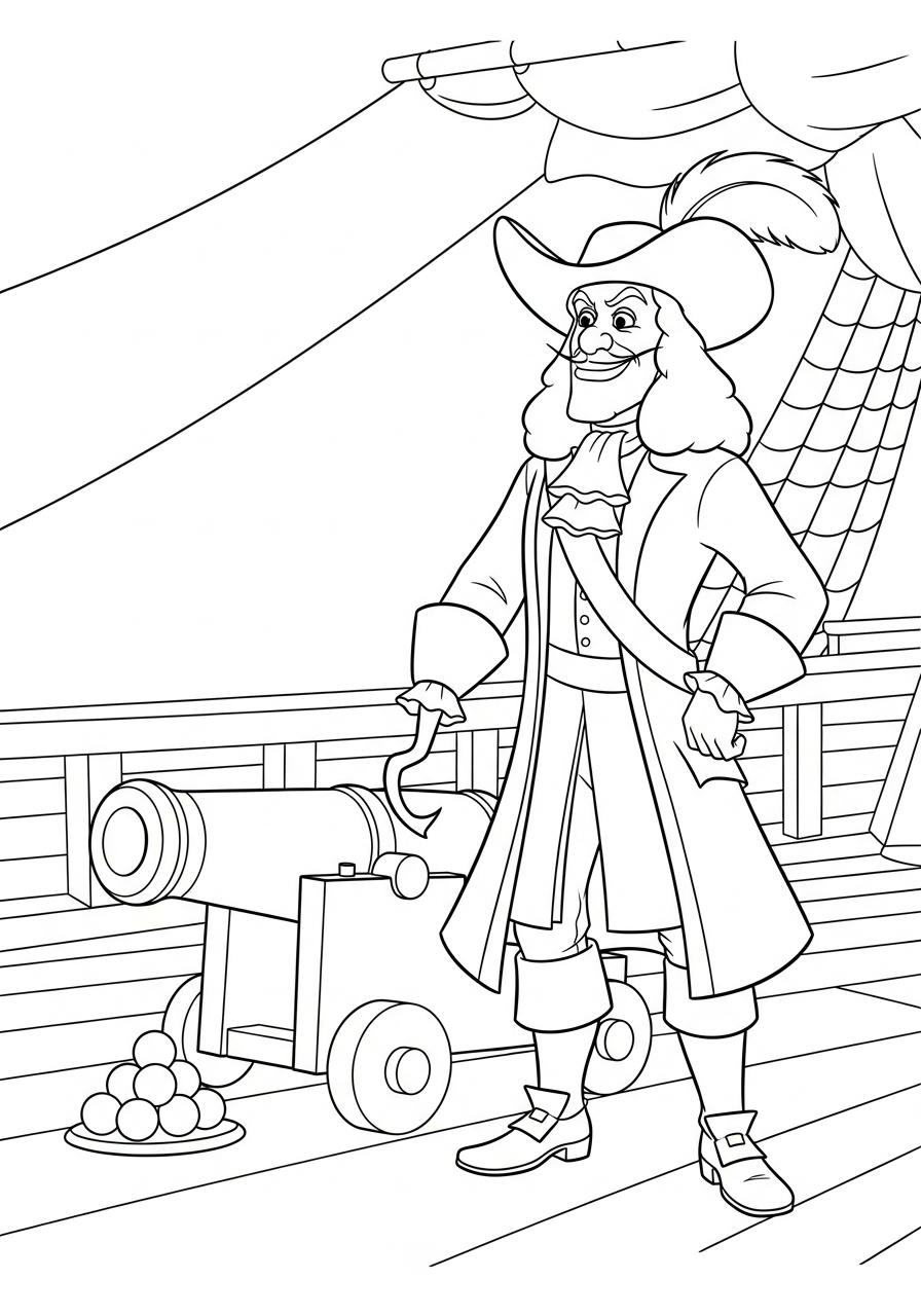 immagini di Capitan Uncino da stampare e colorare 1