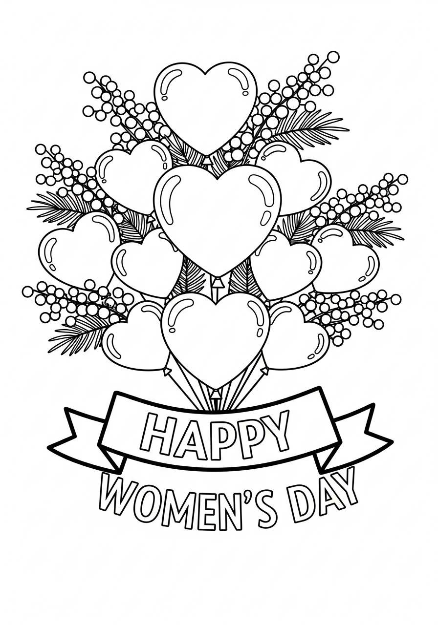 disegni Festa della donna facili da colorare