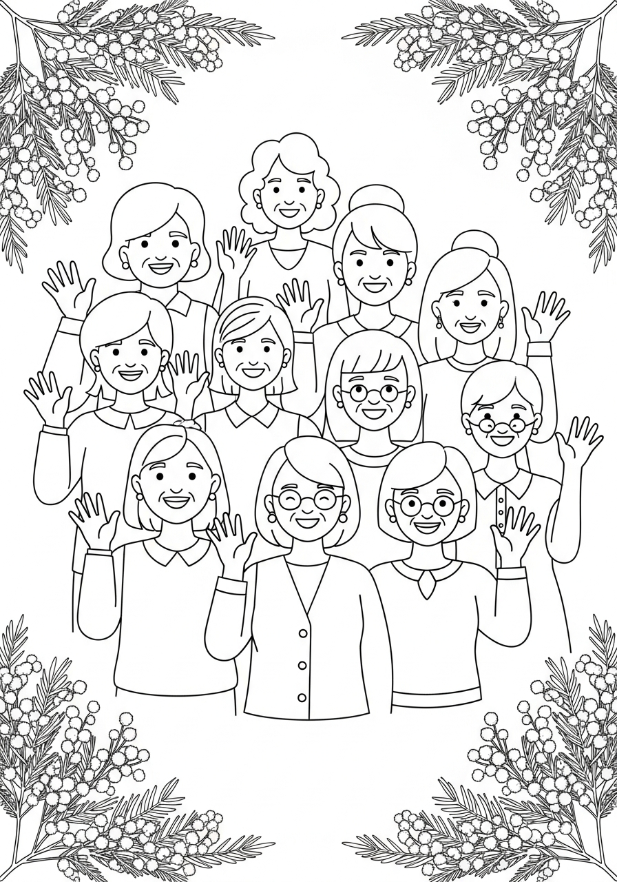 Festa della donna da colorare